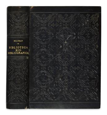 BELTRÁN, FRANCISCO. Biblioteca Bio-Bibliográfica. Catálogo de una Importante Colección de Libros.  1927.